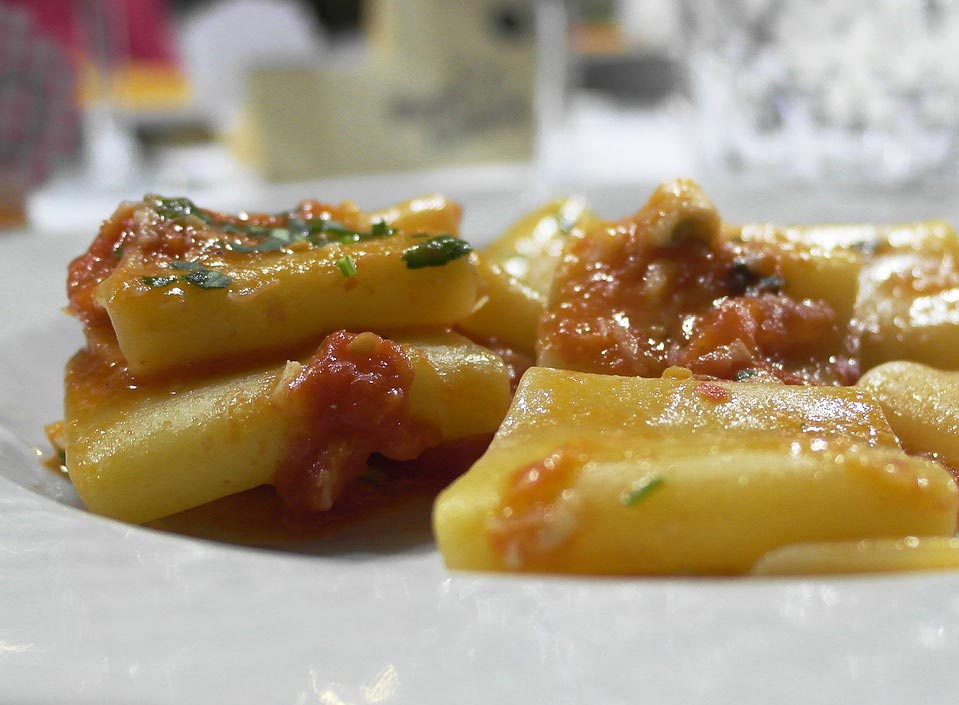 Paccheri con baccalà Paccheri con baccalà